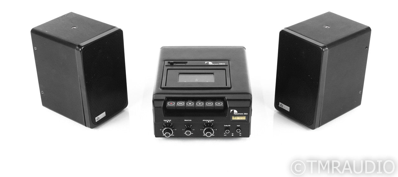 Nakamichi 350 Portable Cassette Recorder; ADS 2002 Power Converter / Speakers