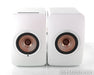 KEF LS50 Wireless Powered Bookshelf Speakers; LS50W; White/Copper Pair