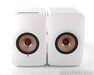 KEF LS50 Wireless Powered Bookshelf Speakers; LS50W; White/Copper Pair
