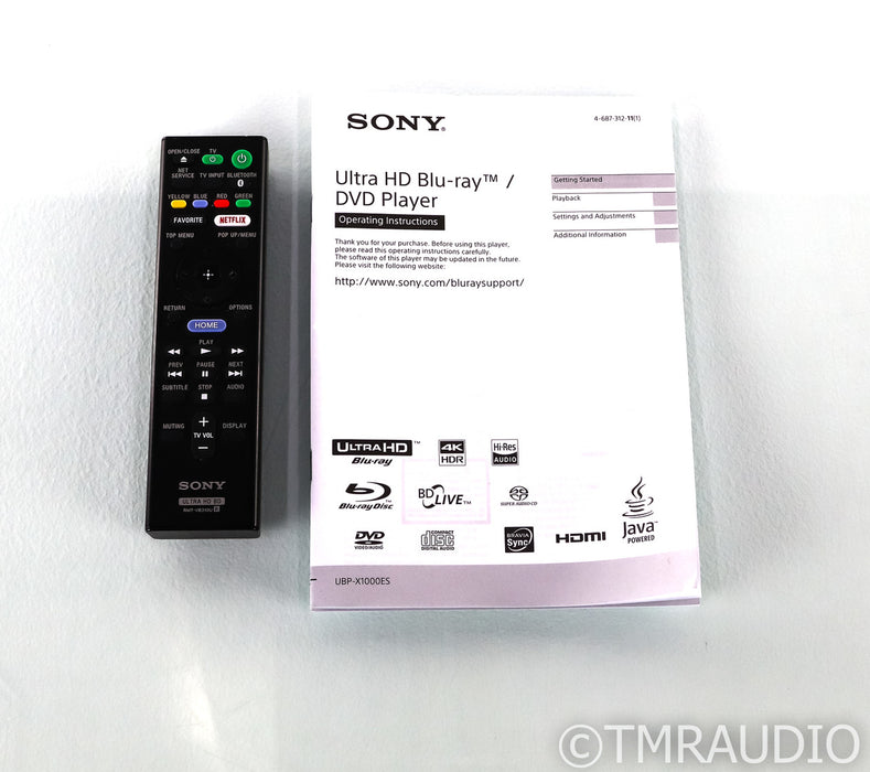 Sony UBP-X1000ES Universal 4K Blu-Ray Player; UBPX1000ES; SACD / CD; Remote