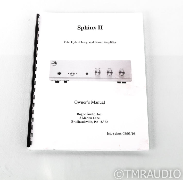 Rogue Audio Sphinx V2 Stereo Tube Hybrid Integrated Amplifier; MM Phono