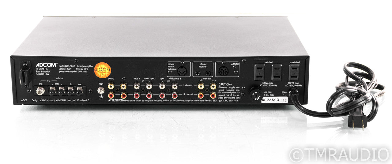 Adcom GTP-500 II Vintage Stereo Preamplifier / Tuner; GTP500II; MM Phono