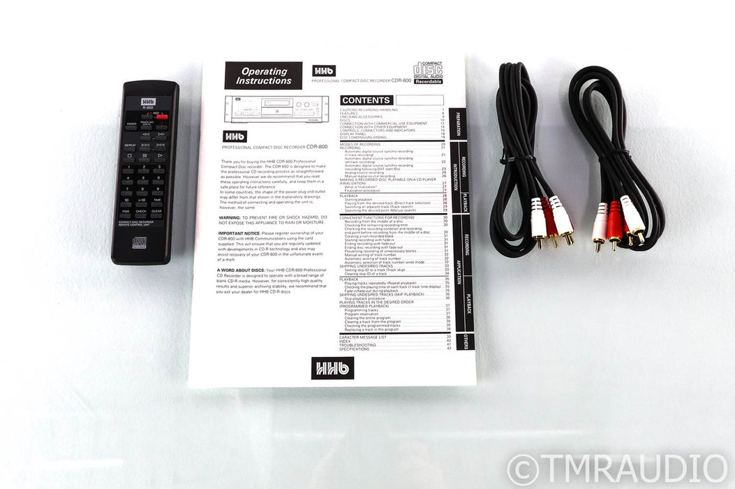 HHB CDR-800 CD Recorder / Player; CDR800; Remote