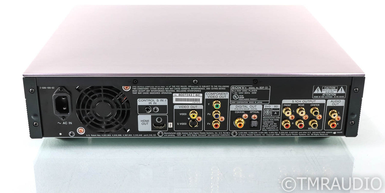 Sony BDP-S1 Blu-ray Player; BDPS1; Remote