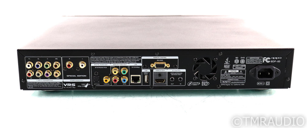 Oppo BDP-83 SE Blu-ray Disc Player; BDP83; Special Edition; Remote; VRS