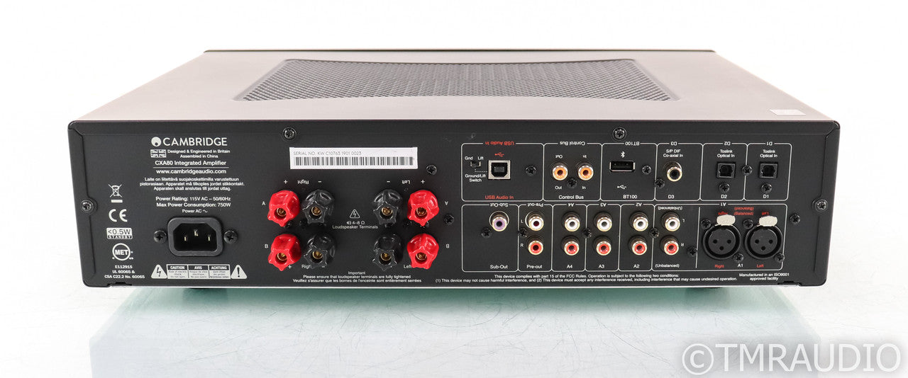 Cambridge Audio CXA80 Stereo Integrated Amplifier; CX-A80; Black; Remote