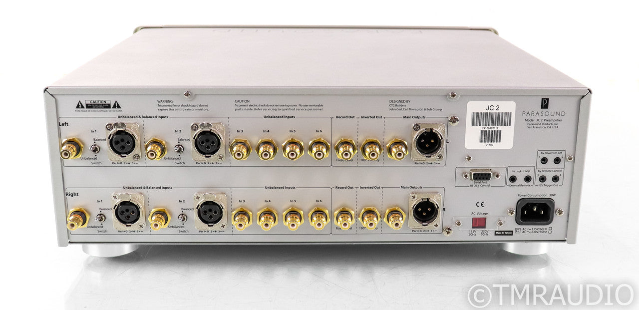 Parasound Halo JC 2 Stereo Preamplifier; JC2; Silver; Remote