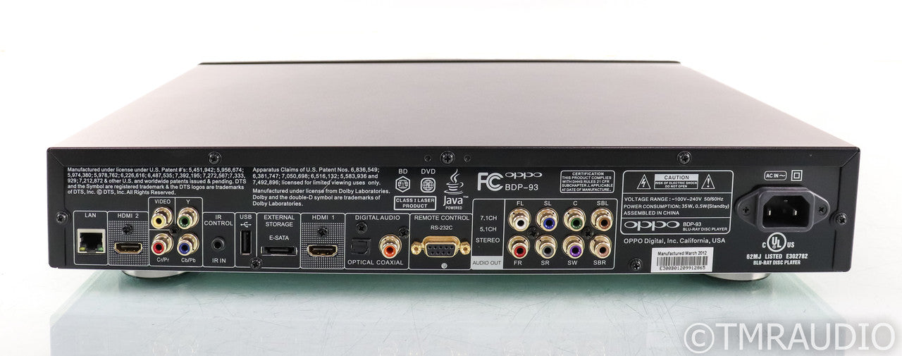 Oppo BDP-93 Universal Blu-Ray Player; BDP93; Remote