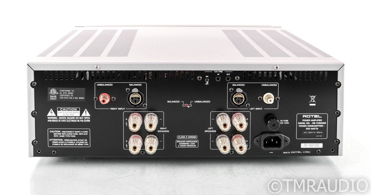 Rotel RB-1582 MkII Stereo Power Amplifier; RB1582 Mk 2; Silver