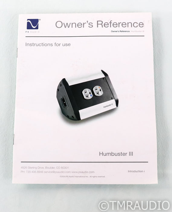 PS Audio Humbuster III AC Power Line Conditioner; HB3; Silver; Schuko