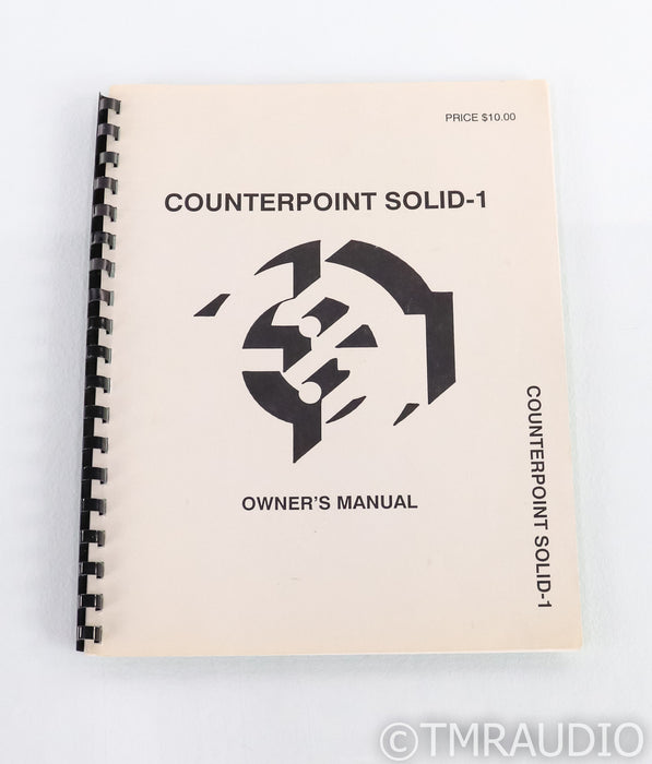 Counterpoint Solid One Stereo Power Amplifier; Silver; Solid 1