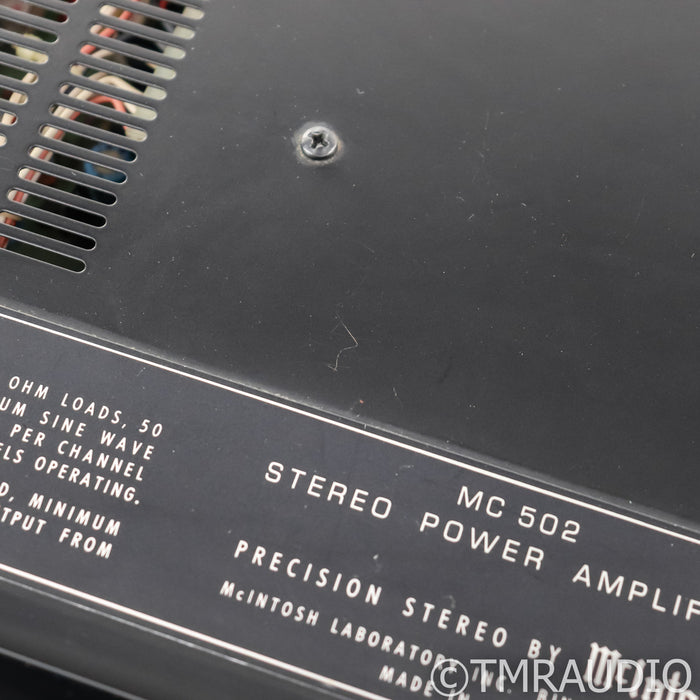 McIntosh MC502 Vintage Stereo Power Amplifier; MC-502 - RARE
