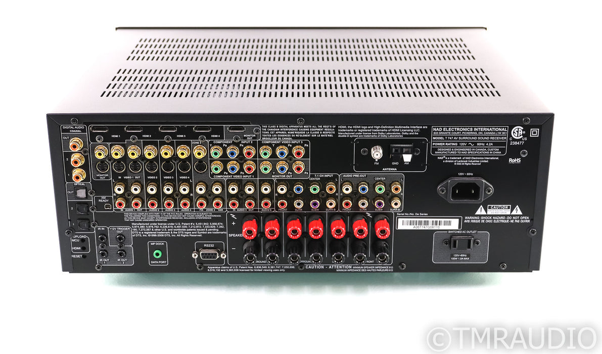 NAD T747 7.1 Channel Home Theater Receiver; T-747; Remote
