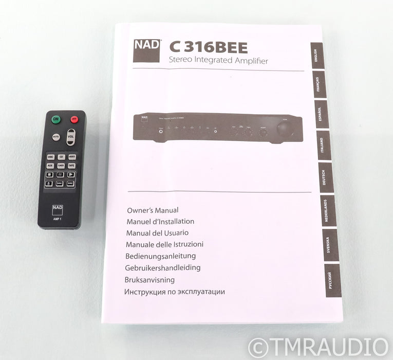 NAD C 316BEE Stereo Integrated Amplifier; C316-BEE; Remote