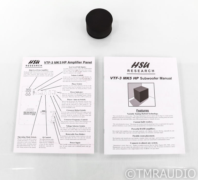 HSU Research VTF-3 Mk5 HP 15" Powered Subwoofer; VTF3 MKV; Black