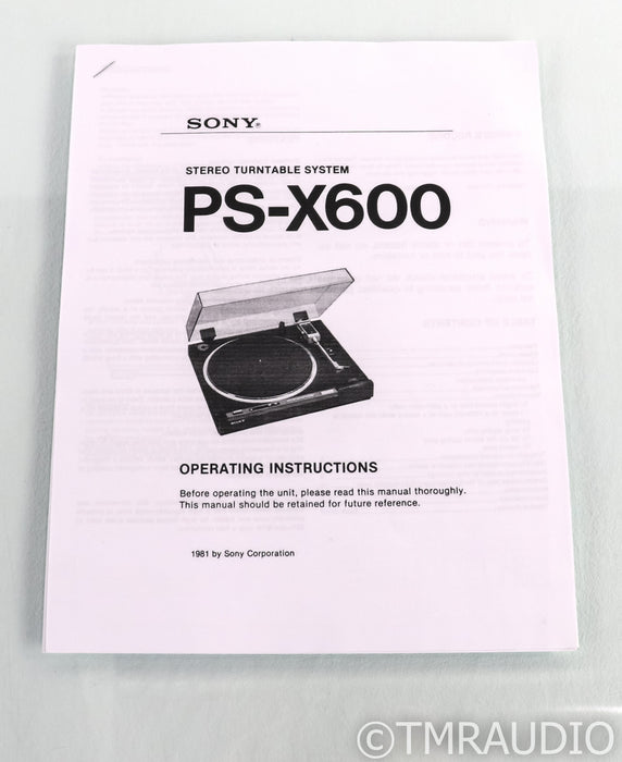 Sony PS-X600 Direct Drive Turntable