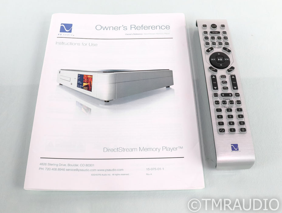 PS Audio DirectStream Memory Player CD / SACD Transport; DMP; Silver; Remote
