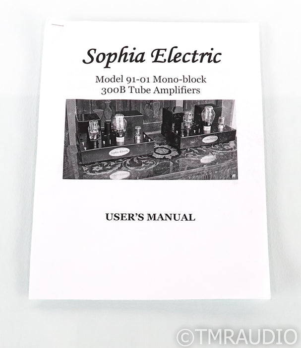 Sophia Electric 91-01 300B Mono Tube Power Amplifier; Black Pair