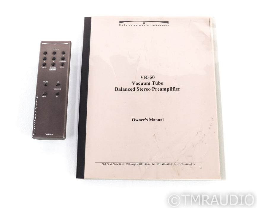 BAT VK-50 Stereo Tube Preamplifier; VK50; Remote; SIX-PAK Upgrade