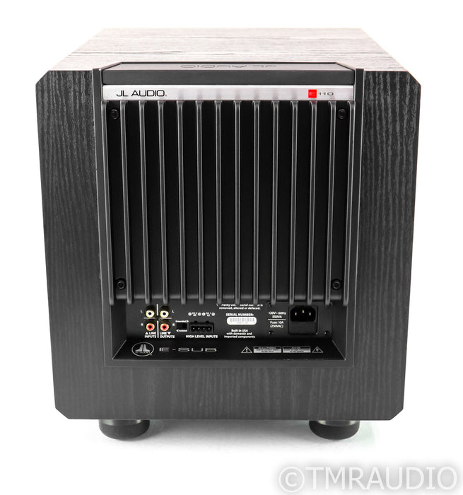 JL Audio E-Sub E-110 10" Powered Subwoofer; E110; Black Ash