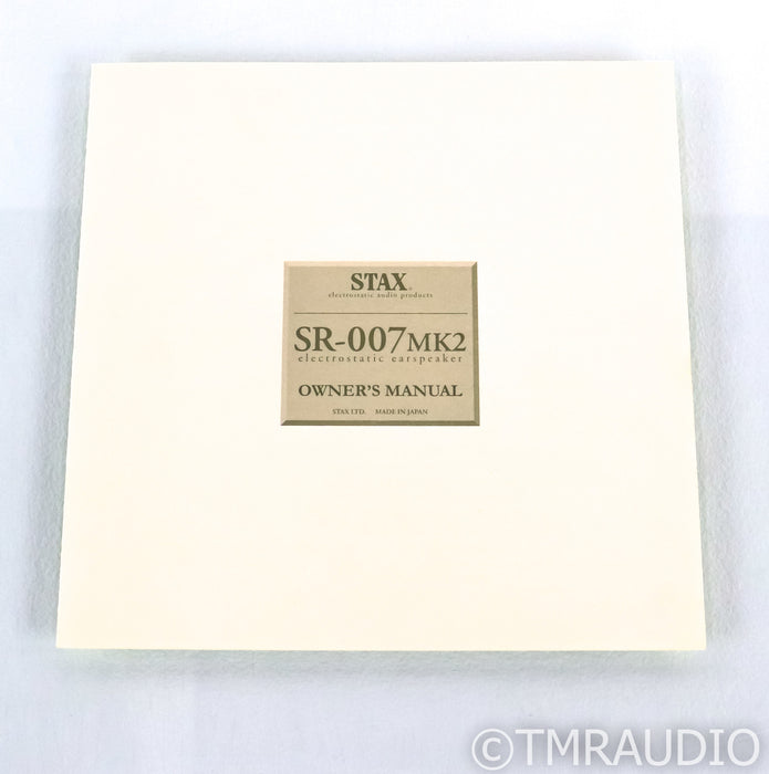 Stax SR-007 MKII Electrostatic Headphones; SR007 Mk 2; 5-Pin