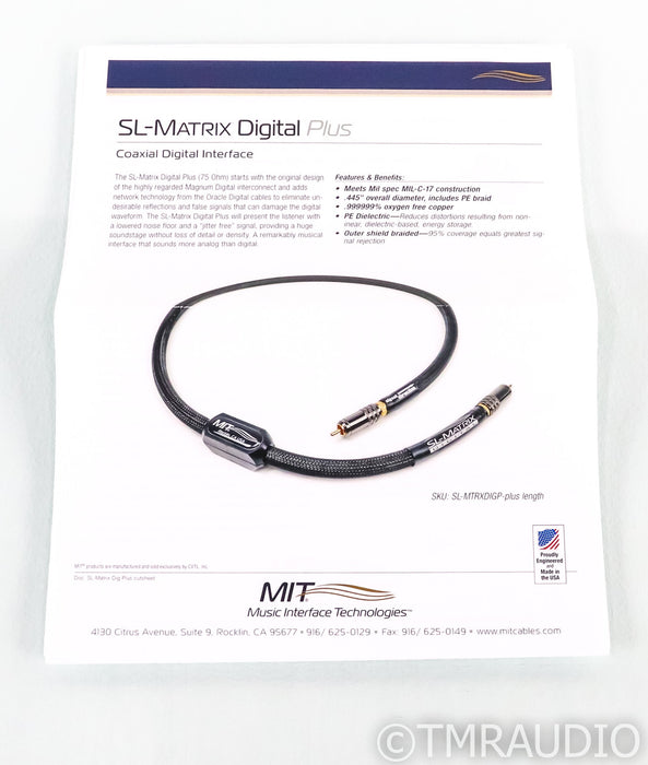 MIT SL-Matrix Plus RCA Digital Coaxial Cable; 1.5m Single Interconnect