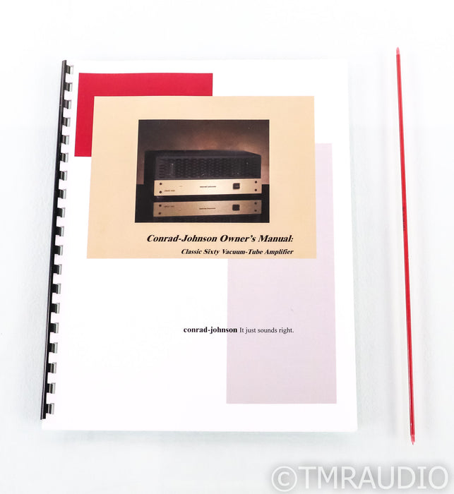 Conrad Johnson Classic Sixty SE Stereo Tube Power Amplifier; 60