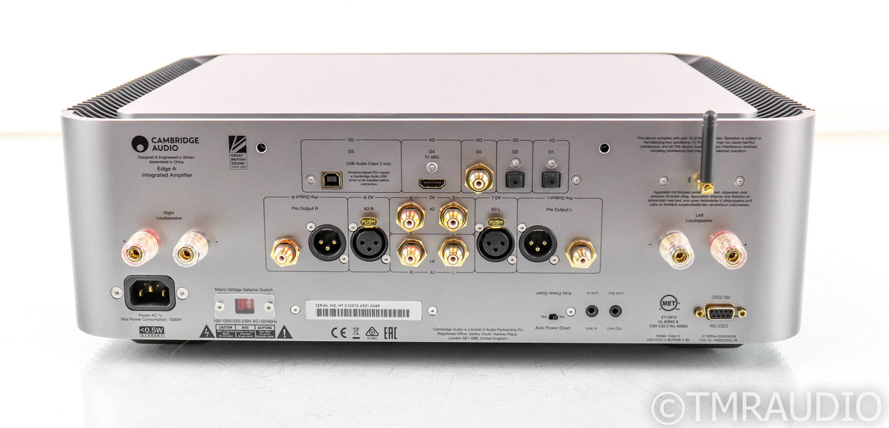 Cambridge Audio Edge A Stereo Integrated Amplifier; Silver; Remote; Bluetooth