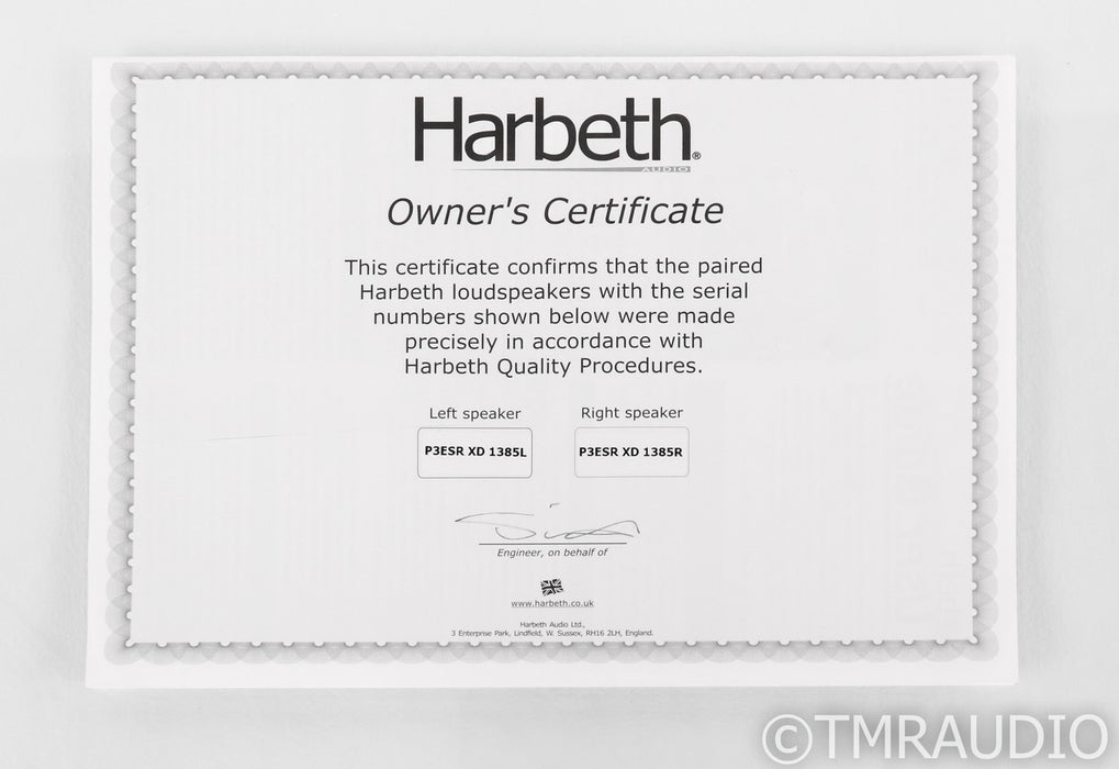 Harbeth Monitor P3ESR XD Loudspeaker; Pair (Open Box w/ Warranty)