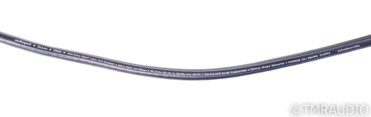 AudioQuest Ocean HDMI Cable; 12ft Digital Interconnect; 4K UHD; HDR (1/0)