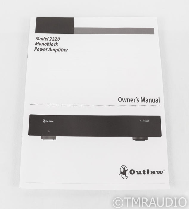 Outlaw Model 2220 Mono Power Amplifier; Single