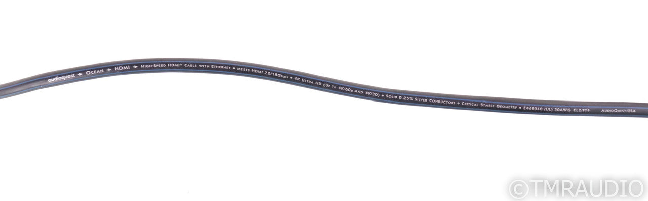 AudioQuest Ocean HDMI Cable; 8ft Digital Interconnect; 4K UHD; HDR