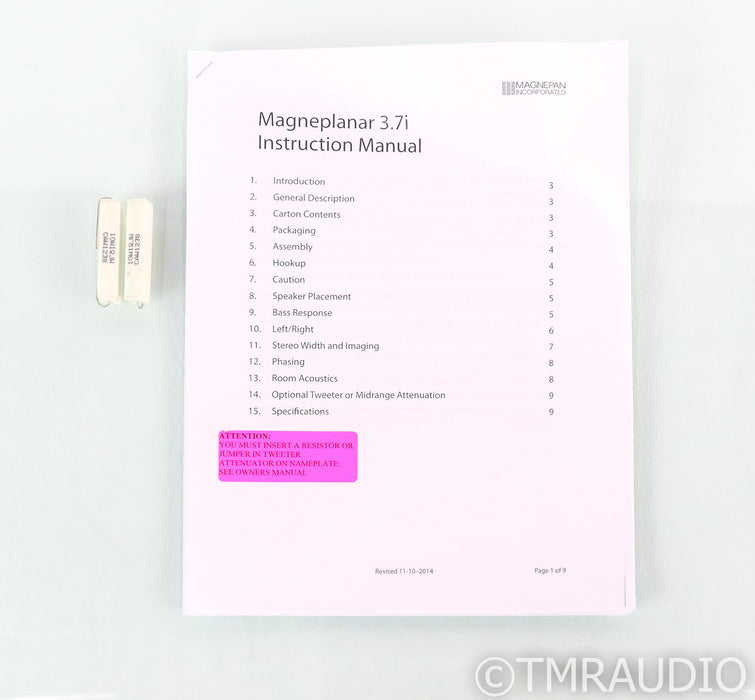 Magnepan MG 3.7i Magneplanar Floorstanding Speakers