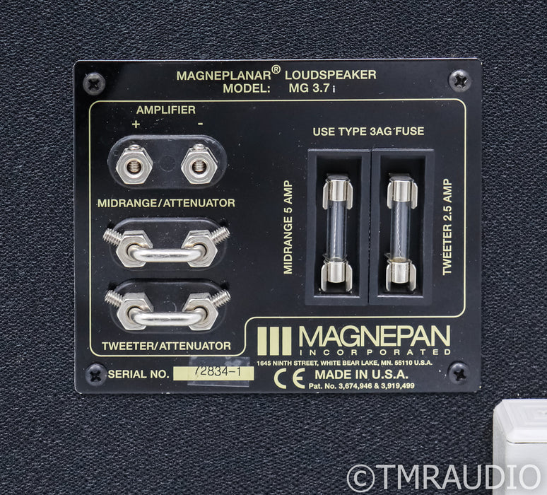 Magnepan MG 3.7i Magneplanar Floorstanding Speakers; MG3.7-i; White & Oak Pair; MG3.7-i; White & Oak Pair