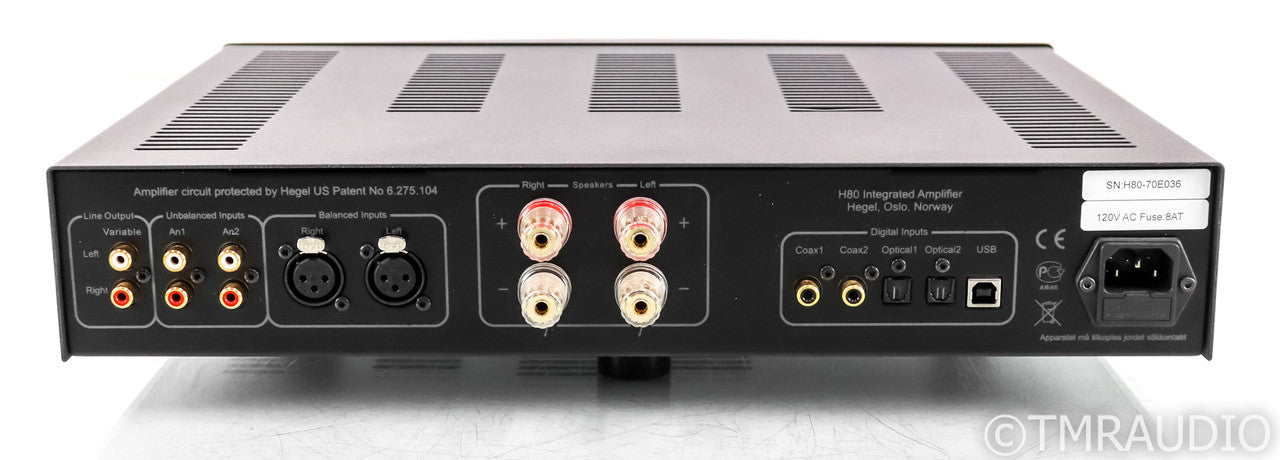 Hegel H80 Stereo Integrated Amplifier; H-80; Black; Remote