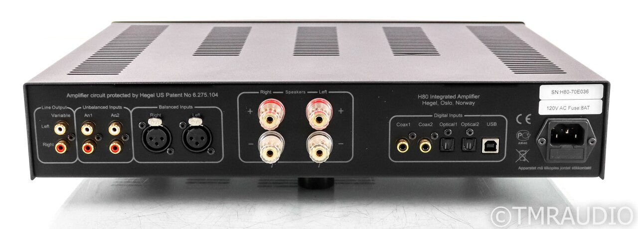 Hegel H80 Stereo Integrated Amplifier; H-80; Black; Remote