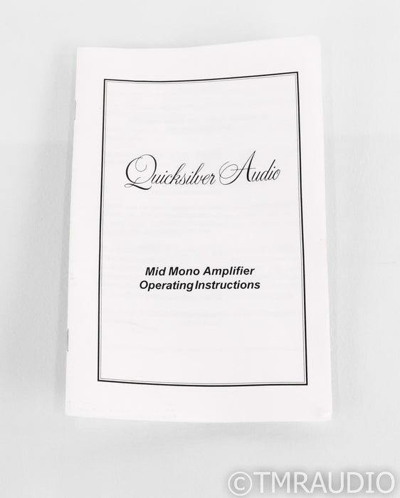 Quicksilver Audio Mid Mono Power Amplifier