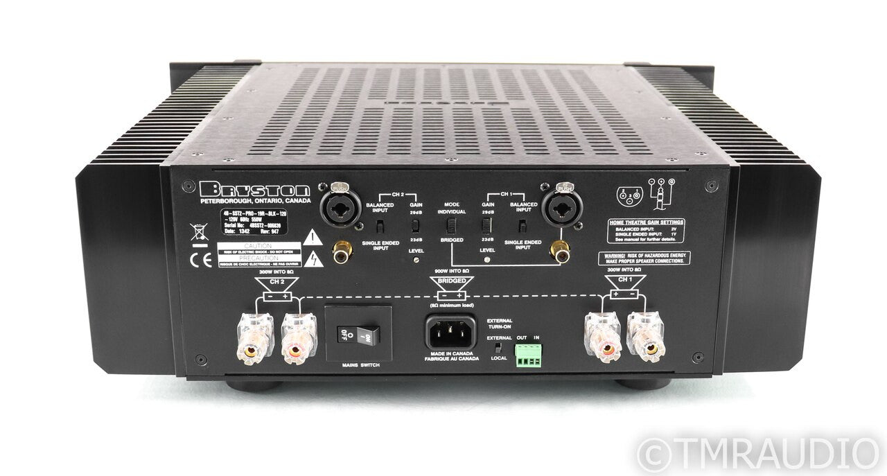 Bryston 4BSST2 Stereo Power Amplifier; 4B-SST Squared; Black; 19"