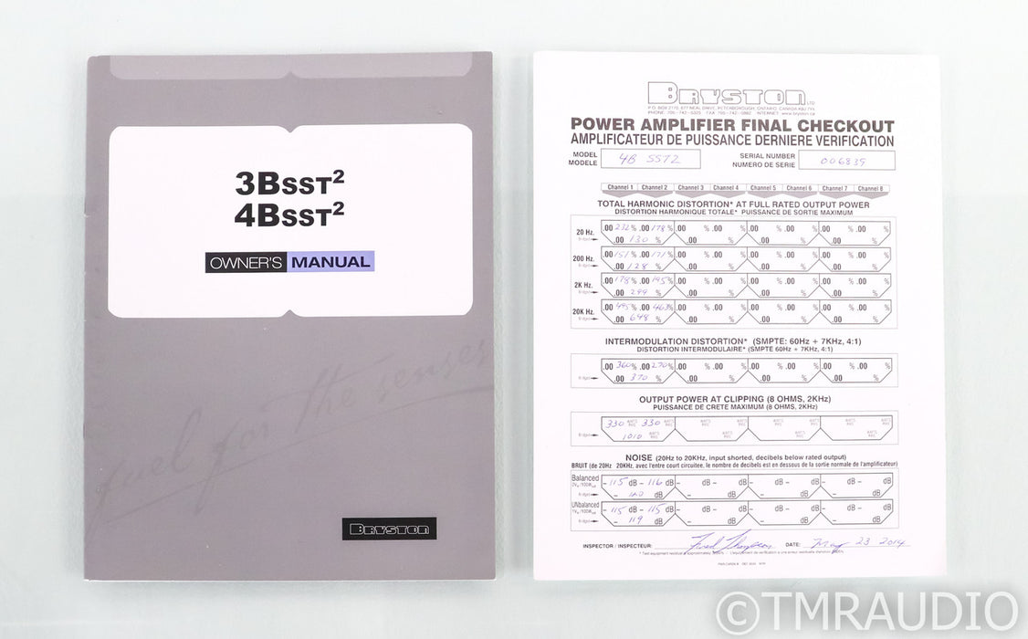 Bryston 4BSST2 Stereo Power Amplifier; 4B-SST Squared; Black; 19"