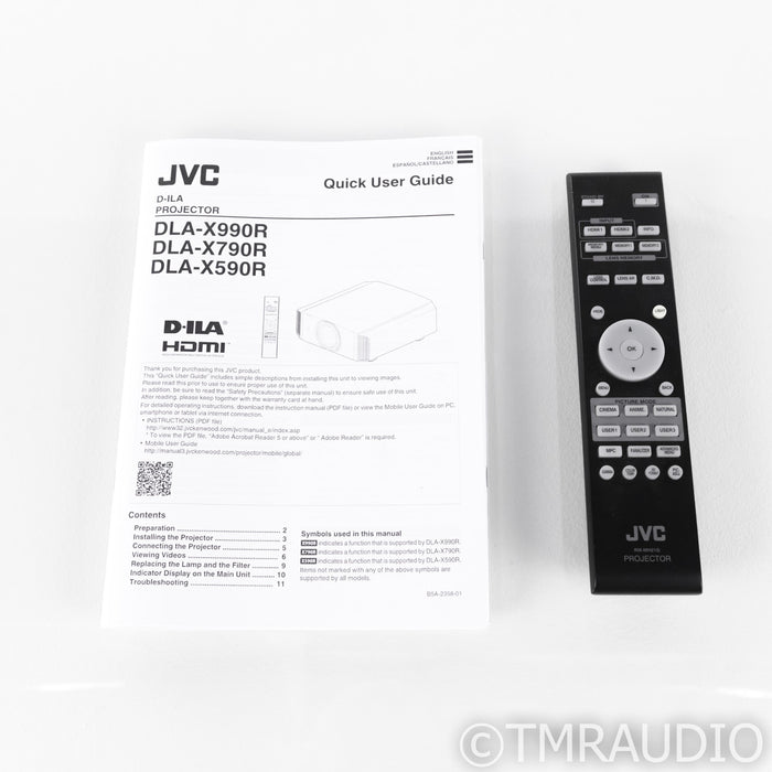 JVC DLA-X590RB 4K UHD Home Theater Projector; DLAX590RB; Remote; 3D Capable