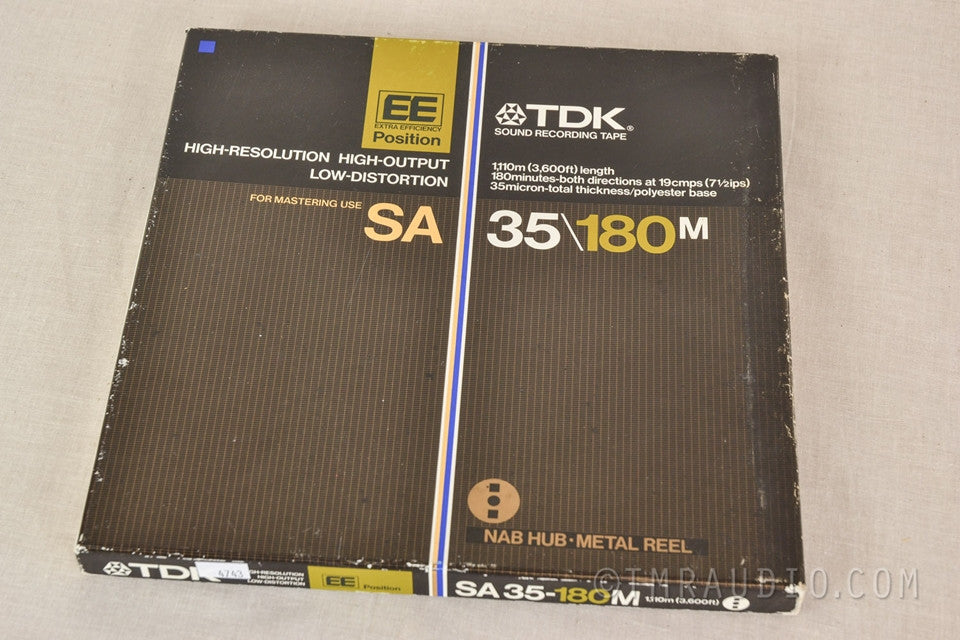 TDK SA 35-180M EE 10.5" 1/4' TAPE & AKAI METAL REEL TO REEL IN ORIGINAL BOX