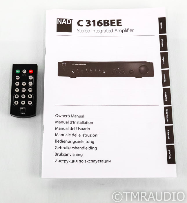 NAD C 316BEE Stereo Integrated Amplifier; C316-BEE; Silver, Remote; 230V