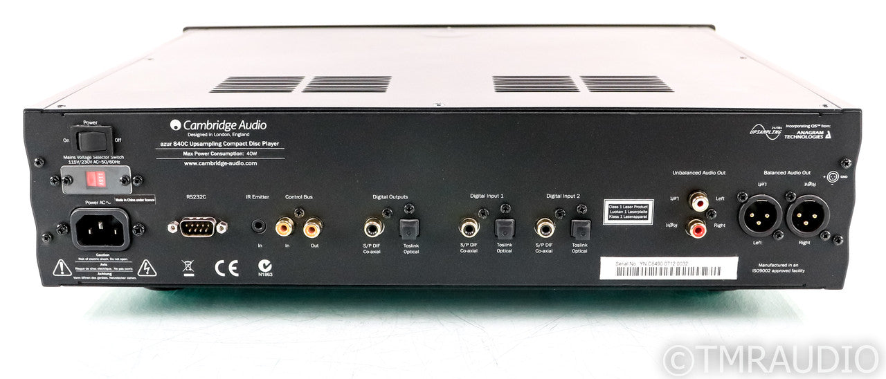 Cambridge Audio Azur 840C Upsampling CD Player; 840-C; Black; Remote