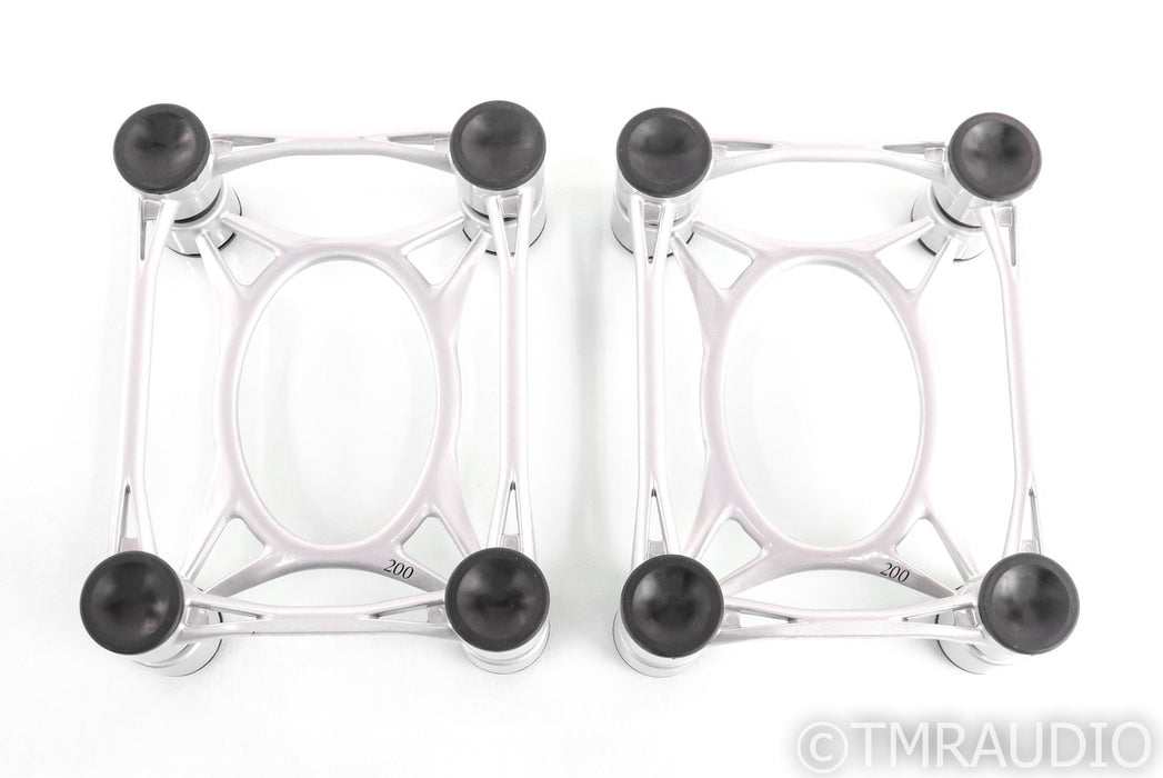 IsoAcoustics Aperta 200 Bookshelf Speaker Isolation Stands; Silver Pair