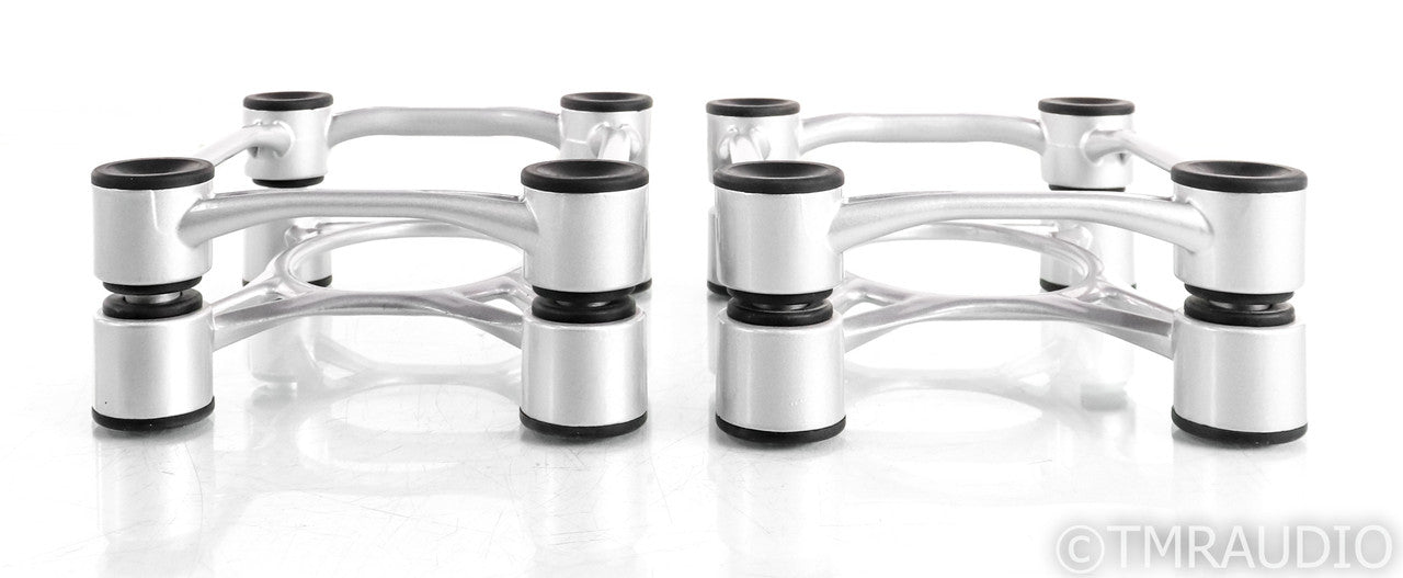 IsoAcoustics Aperta 200 Bookshelf Speaker Isolation Stands; Silver Pair