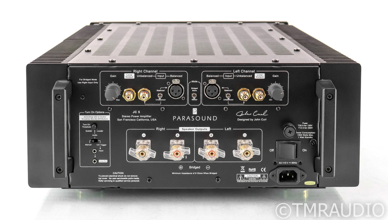 Parasound Halo JC-5 Stereo Power Amplifier; JC5; John Curl; Only 1 year