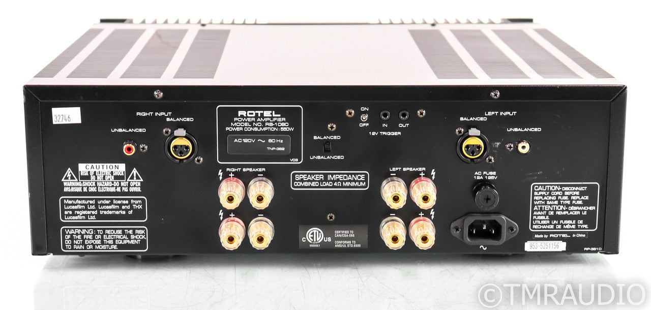 Rotel RB-1080 Stereo Power Amplifier; RB1080; Black