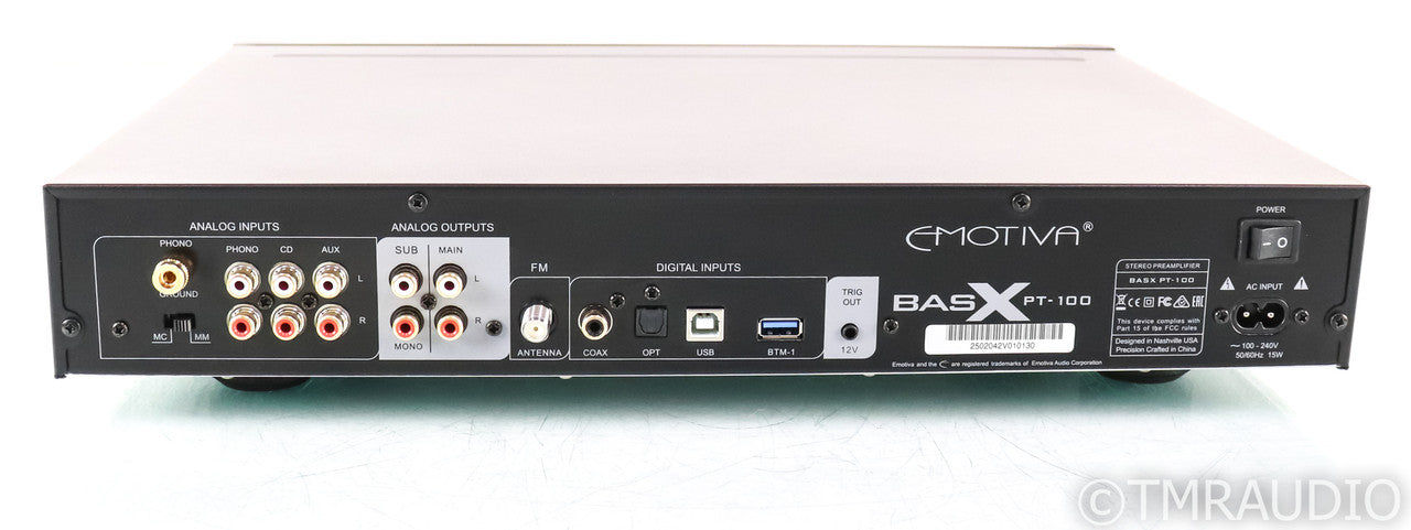 Emotiva PT-100 Stereo Preamplifier / FM Tuner; PT100; MM / MC Phono (No Remote)