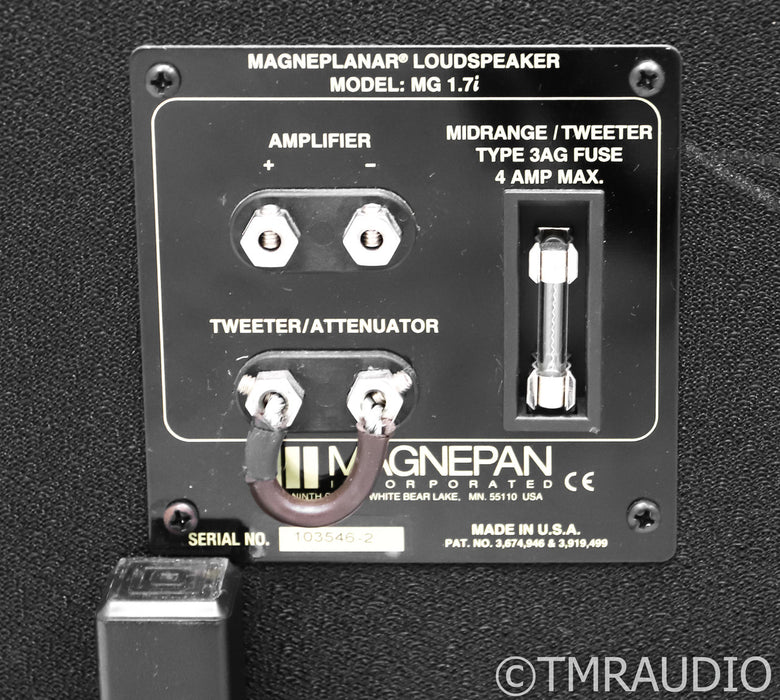 Magnepan 1.7i Planar Magnetic Floorstanding Speakers; Black Pair; AS-IS (Buzzing)