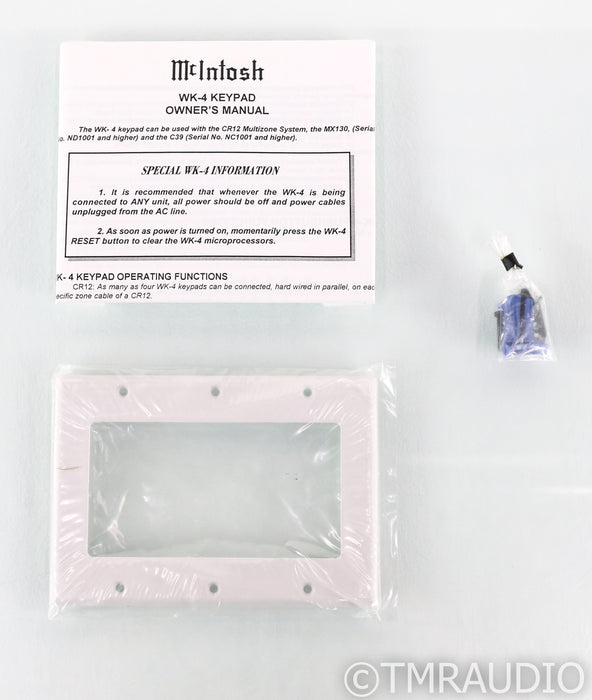 McIntosh WK-4 Remote Control Keypad; For Certain McIntosh CR12/MX130/C39